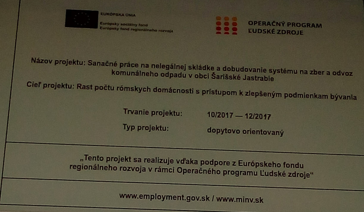 1. fotografia fotogalérie Projekty / Sanačné práce na nelegálnej skládke a dobudovanie systému na zber a odvoz komunálneho odpadu v obci Šarišské Jastrabie - foto