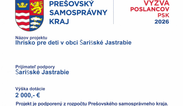 Fotka - Ihrisko pre deti v obci Šarišské Jastrabie